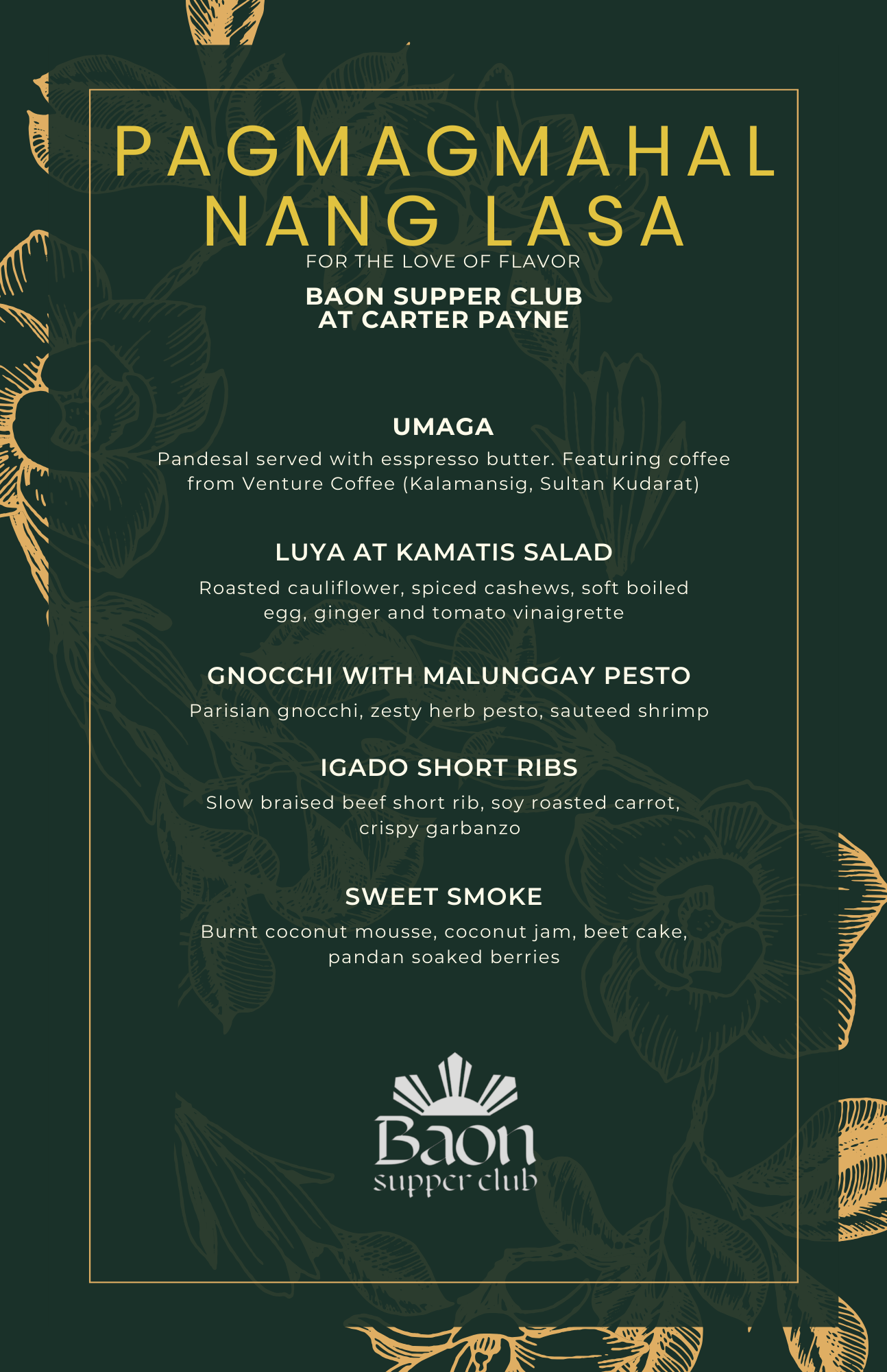 Friday, February 21st :: "For the Love of Flavor" Collaboration Dinner with Baon Supper Club